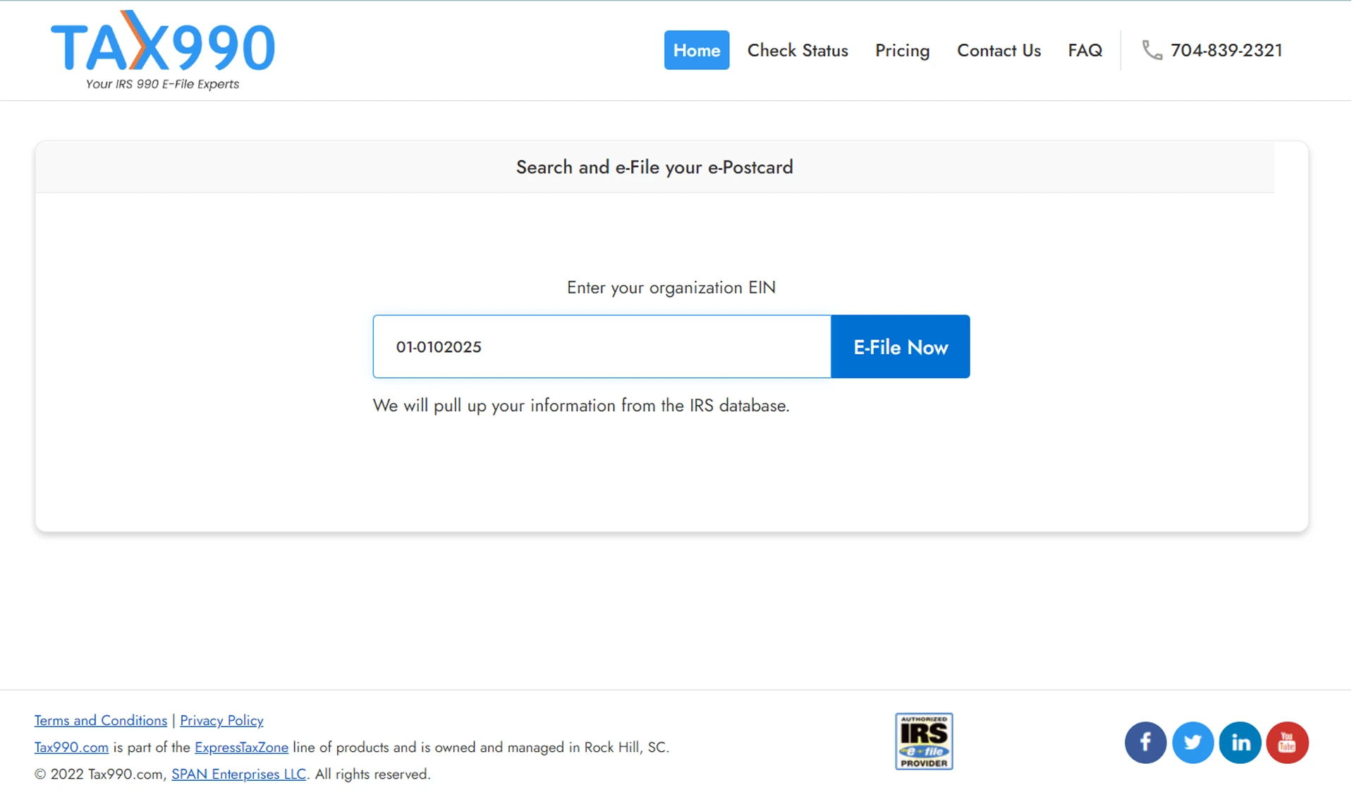 E-File IRS Form 990-N (e-Postcard) | File 990-N Online